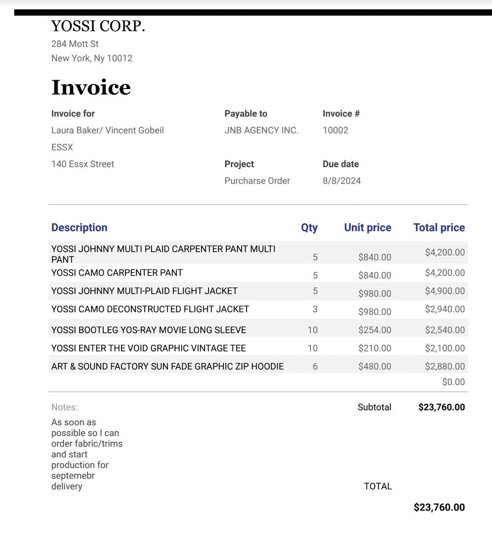 PURCHASE ORDER_WHOLESALE